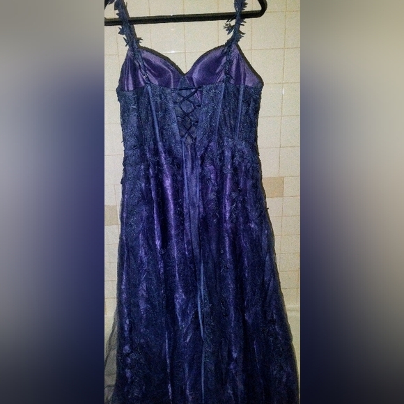 Stormy Blue Prom Dress Plus Size, 18W - Picture 9 of 10